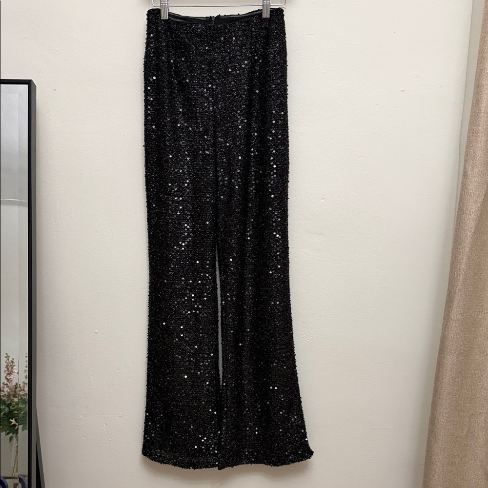 Elegant Black Sequin Women's Pants